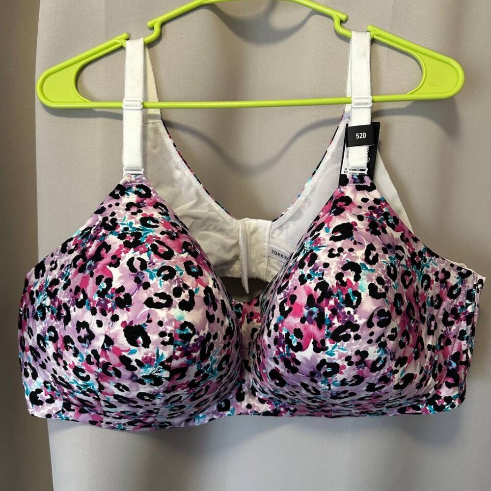 NWT 52D Torrid Floral Leopard Lightly Lined Wire-Free Bra